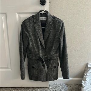 Calvin Klein Gray Blazer Tailored Wool Blend